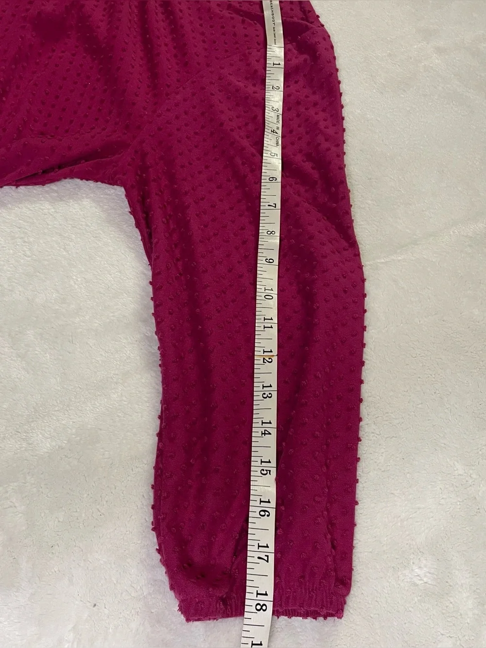 J. Crew Raspberry Bubble Textured 3/4 Sleeve Blouse size XL